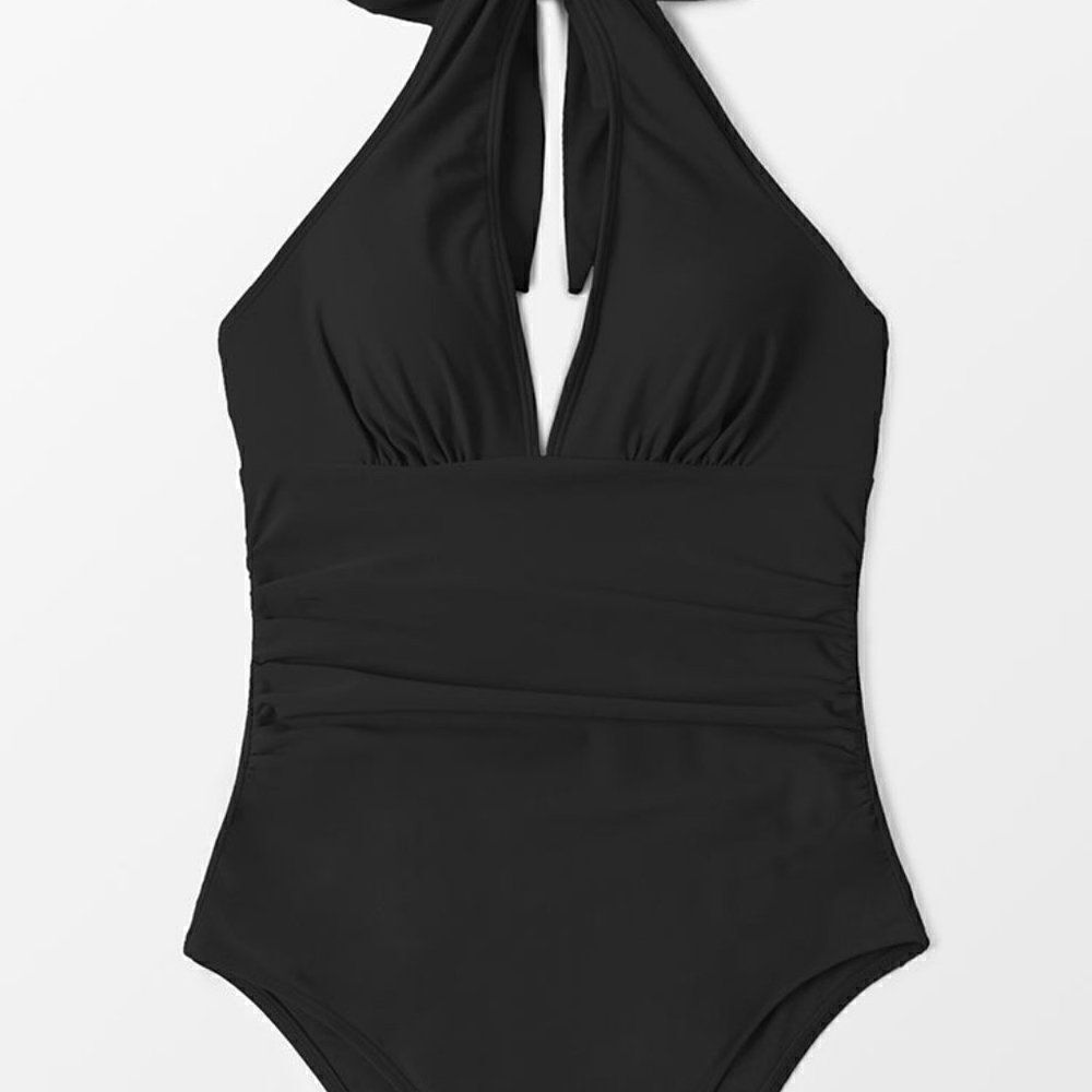 Shirred one piece size med cupshe swimsuit
